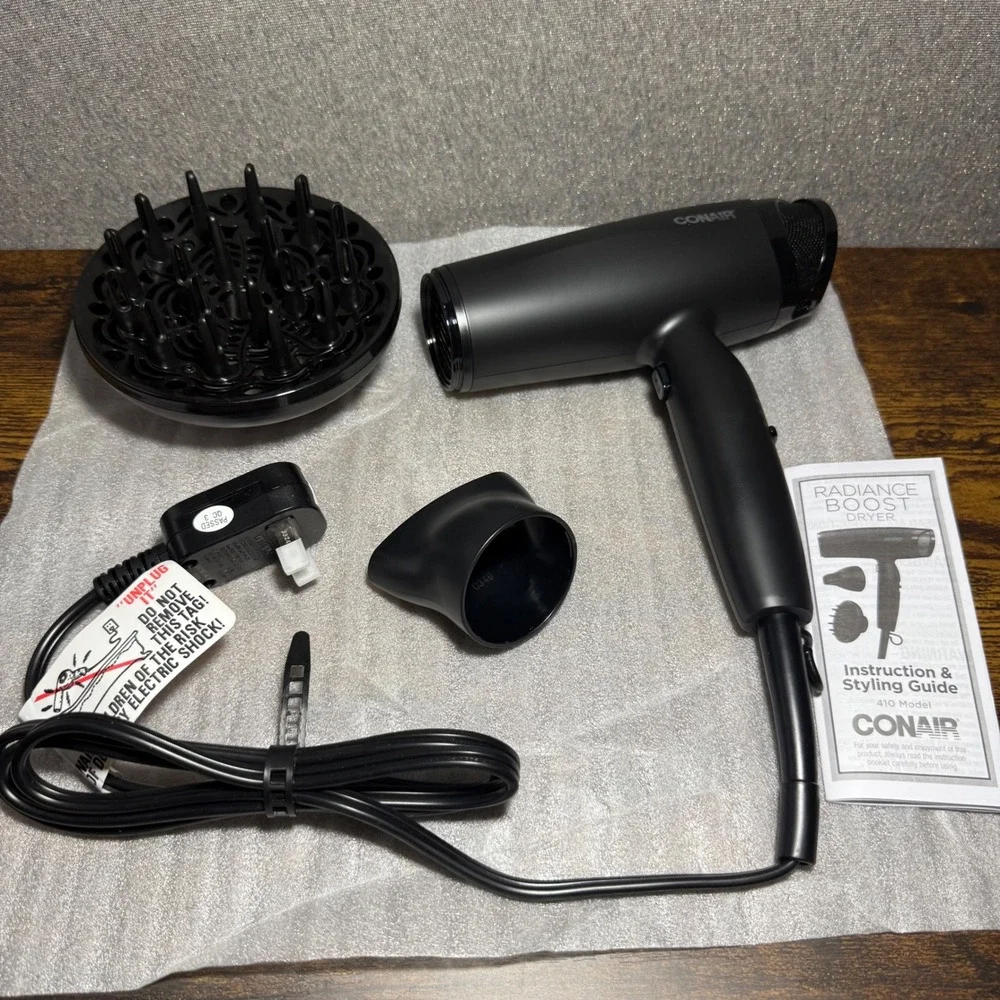 Conair Radiance Boost Dryer 1875W Nano-Quartz Ceramic Hair Blower Black New